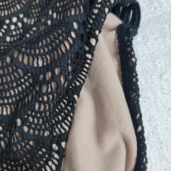 No Boundaries Lace Up One Piece Swimsuit Black Lined Padded Juniors S (3-5) - Picture 2 of 9